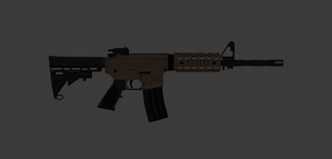 M4A1 3D firearm game asset preview